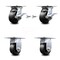 Service Caster 4 Inch Polyolefin Caster Brakes/Swivel Locks and 2 Rigid, 2PK SCC-35S420-POB-SLB-BSL-2-R-2 - alternate 1